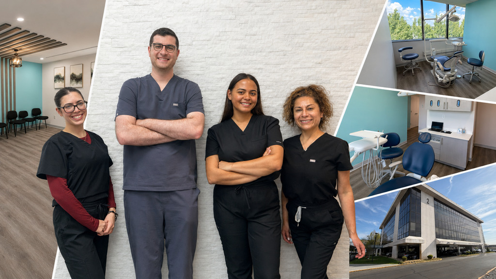 Top Dental Clifton bilingual team, dental office, treatment rooms, and clinic building