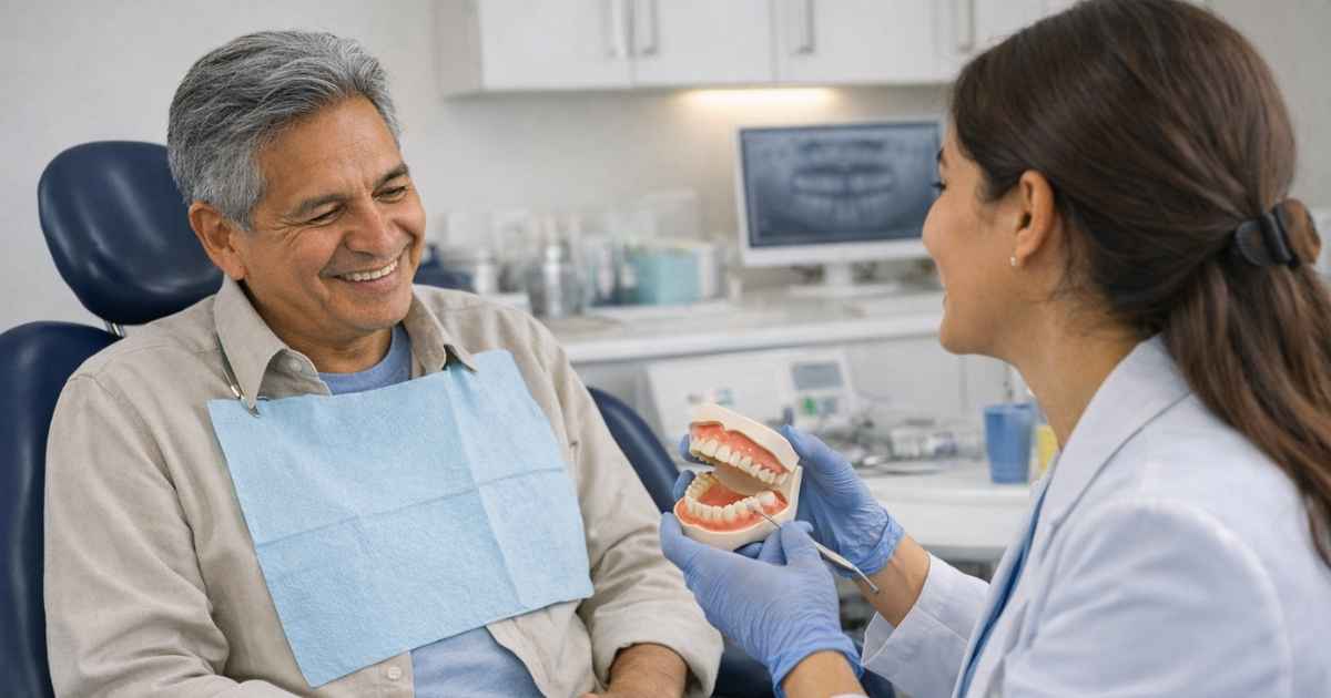 Patient discussing a denture plan and evaluation at Top Dental in Virginia and Maryland