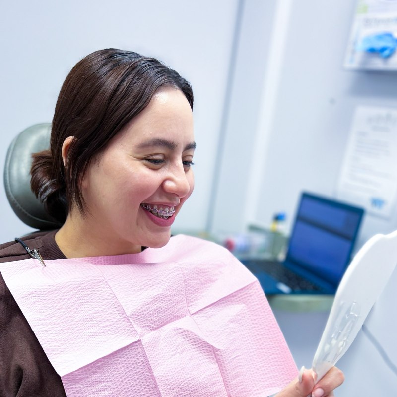 Metal braces patient at Top Dental